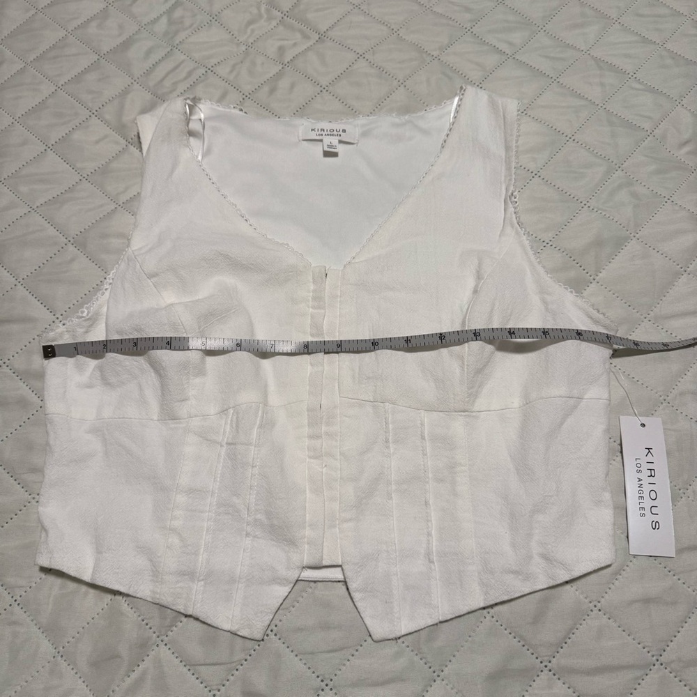 Kirious Los Angeles White Cotton Corset Vest Top NWT Size L - Picture 8 of 8